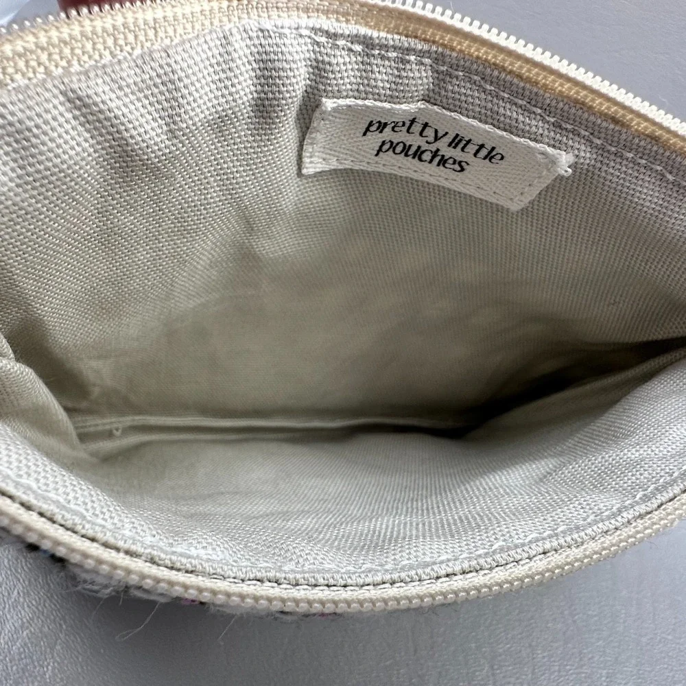 Pretty Little Pouches Tweed Zippered Pouch Houndstooth Cosmetic Toiletry Bag